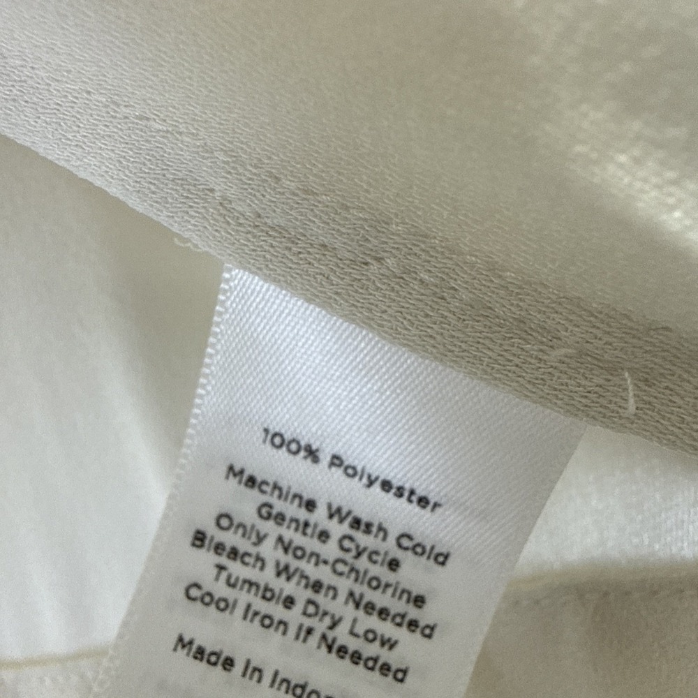 Talbots Women's Blouse Top Size‎ 20W Solid Ivory Minimalist 3/4 Sleeve Side Tie - Picture 6 of 9